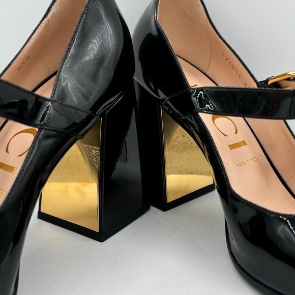 NEW GUCCI Lady Horsebit Patent Mid-Heel Mary Jane Pumps SZ EU 40 CLR Black - Picture 13 of 14